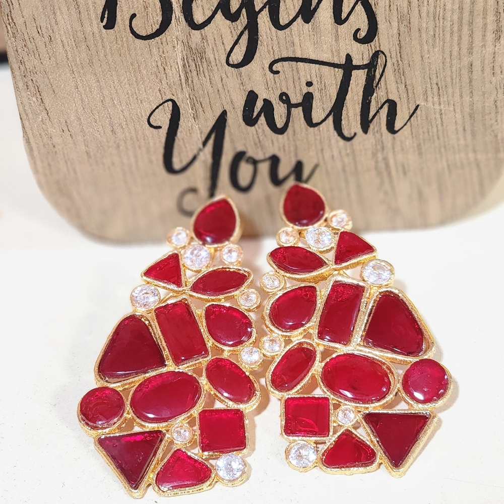 Maroon Beautiful Statement Necklace Egyptian Styl… - image 4